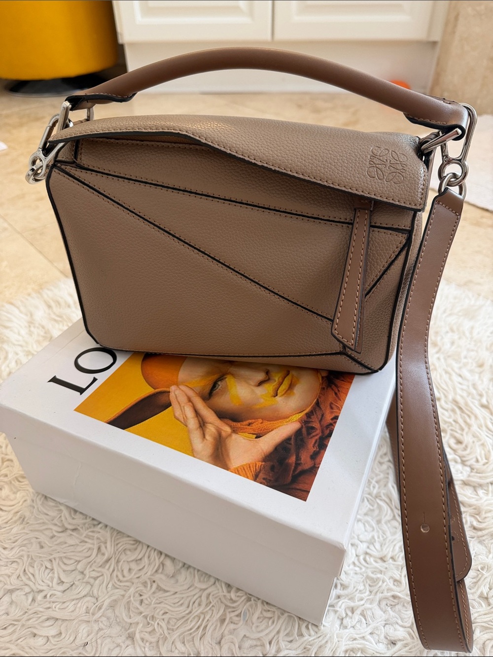 SOLD ❌❌❌Real Leather  Puzzle Medium Crossbody in Taupe Brown